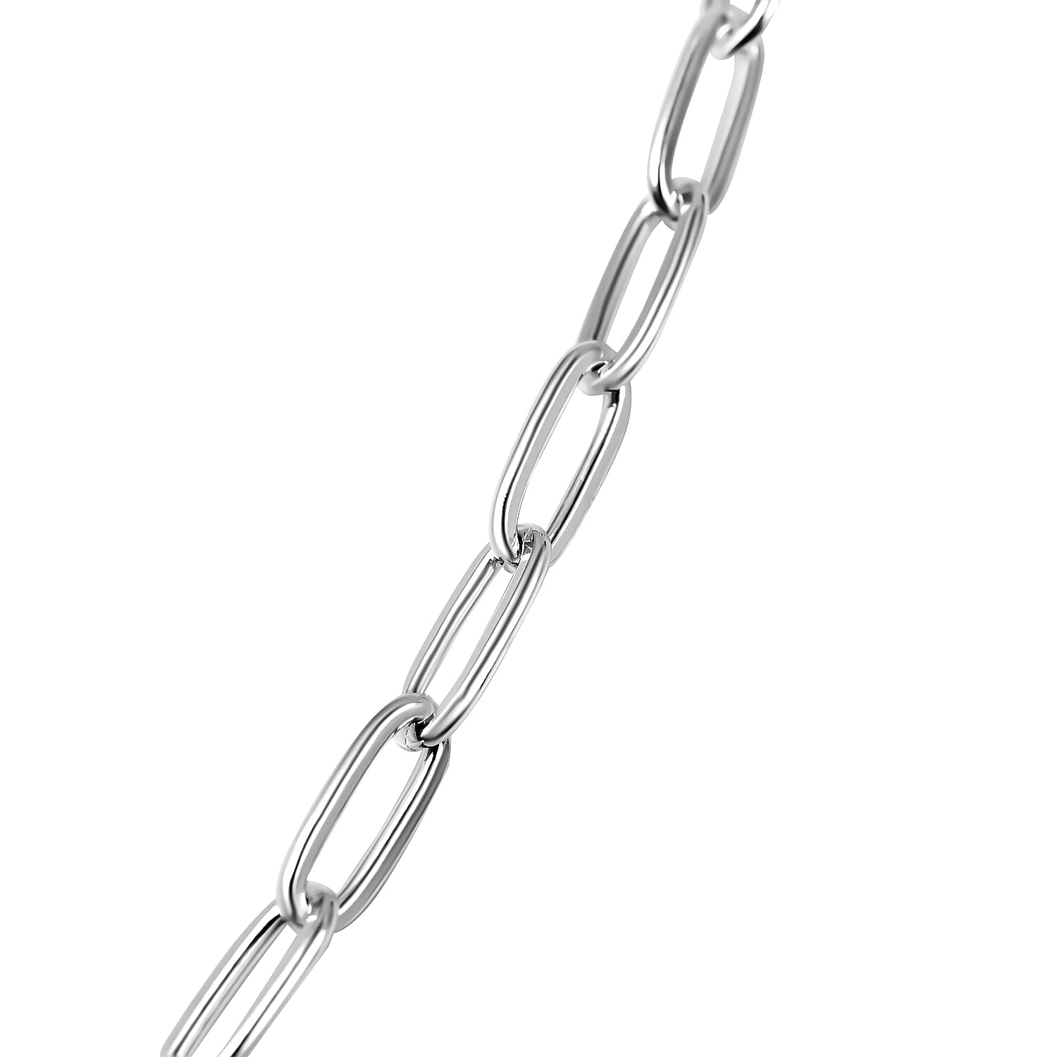 Vicenza Closeout- Sterling Silver Paperclip Neckalce (Size - 30), Silver Wt. 15.20 Gms