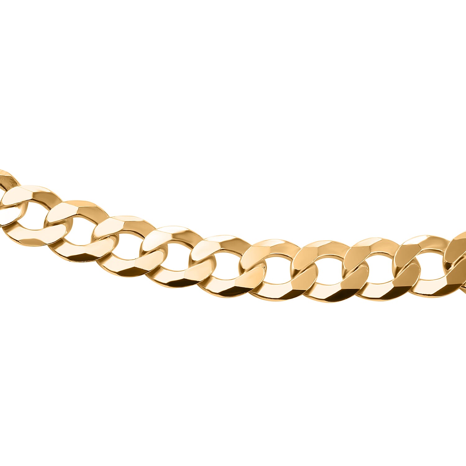 Milan Closeout - Made in ITALY Rounded Curb Necklace in Gold Overlay Sterling Silver (Size - 22), Silver Wt. 19.50 Gms