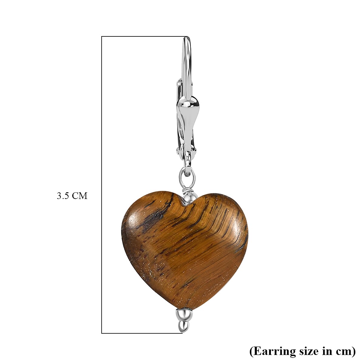 Tigers Eye  Earring in Rhodium Overlay Sterling Silver 43.00 ct  43.000  Ct.