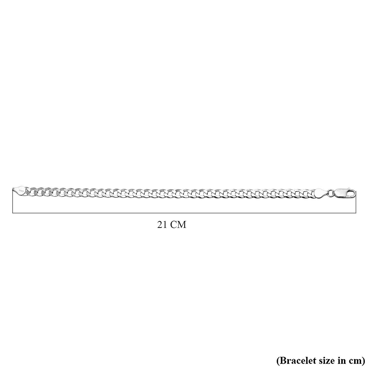 Milan Closeout - Made in ITALY Rounded Curb Bracelet in Sterling Silver (Size - 8), Silver Wt. 7.90 Gms