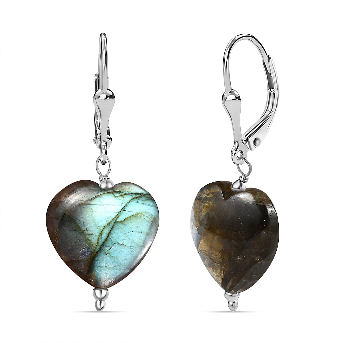 Labradorite  Earring in Rhodium Overlay Sterling Silver 43.00 ct  43.000  Ct.