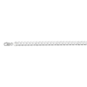 Italian Silver Closeout - Curb Necklace in Platinum Overlay Sterling Silver (Size - 24), Silver Wt. 46.70 Gms