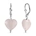 Rose Quartz Heart Earring in Rhodium Overlay Sterling Silver 43 Ct.