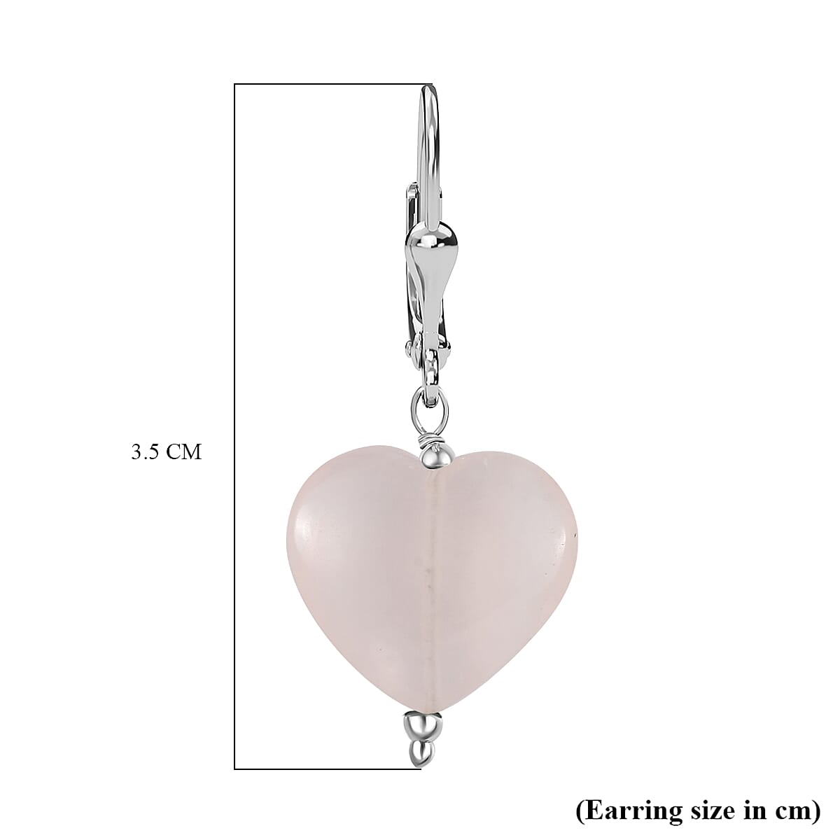 Rose Quartz  Earring in Rhodium Overlay Sterling Silver 43.00 ct  43.000  Ct.