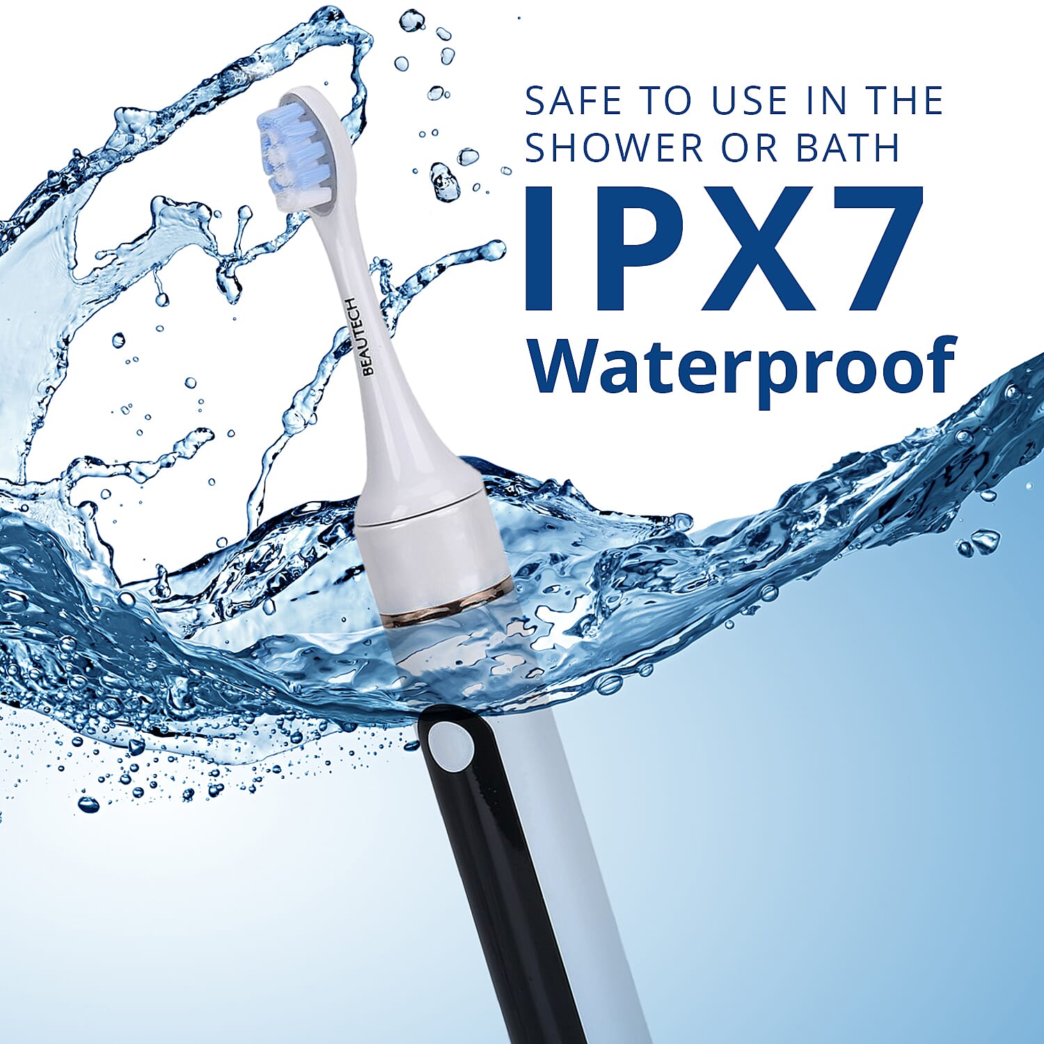 Beautech Sonic LED Toothbrush WIth Regular Head, Red LED Head, Blue LED Head & Red-Blue Head With 5 Modes & Smart Timer - White