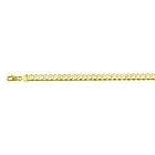 Italian Silver Closeout - SOLID Curb Necklace in Gold Overlay Sterling Silver  (Size - 24), Silver Wt. 46.70 Gms