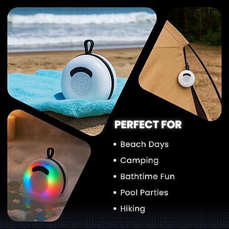 Waterproof Bluetooth Speaker with Multi Colour Light (Battery 500mAh)
