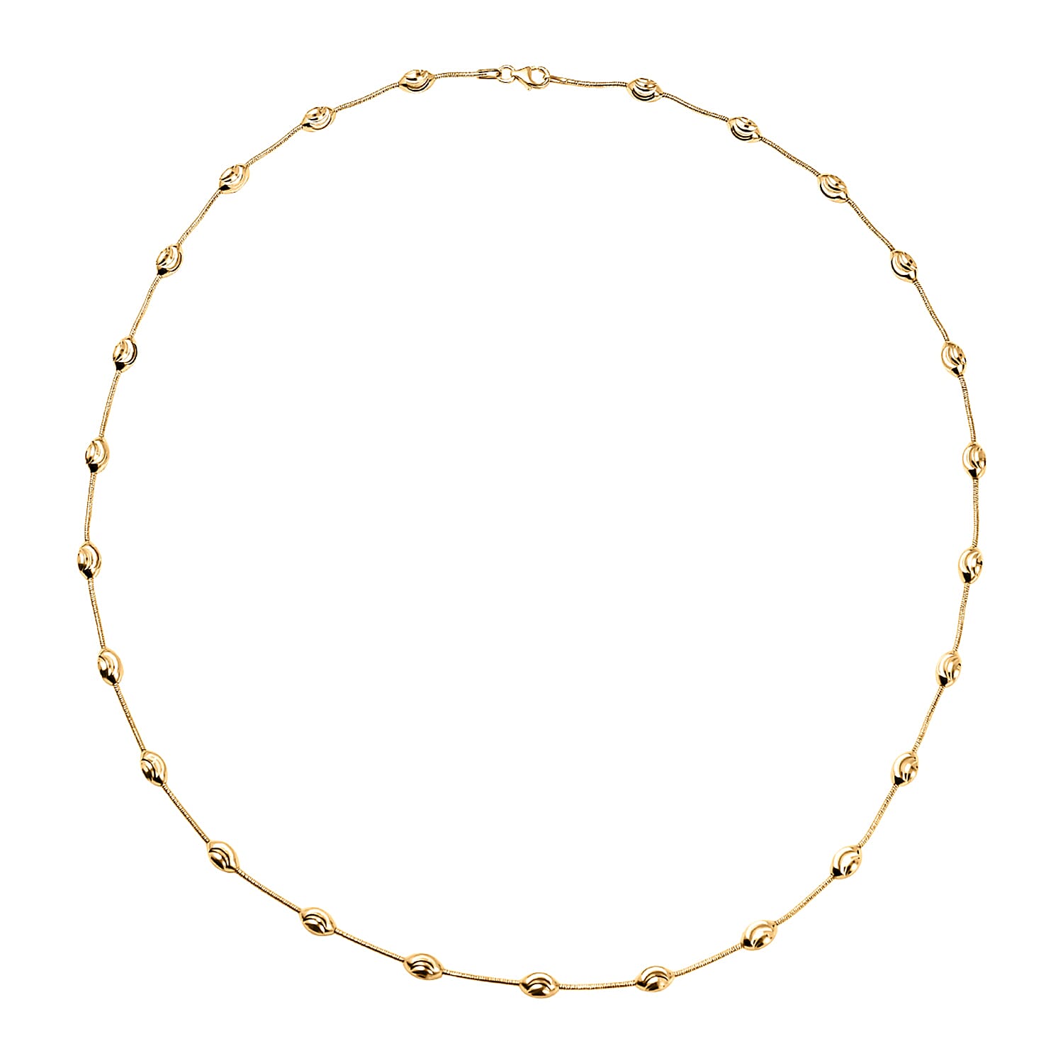 Italian Made-Sterling Silver Stardust Station Necklace (Size - 24)