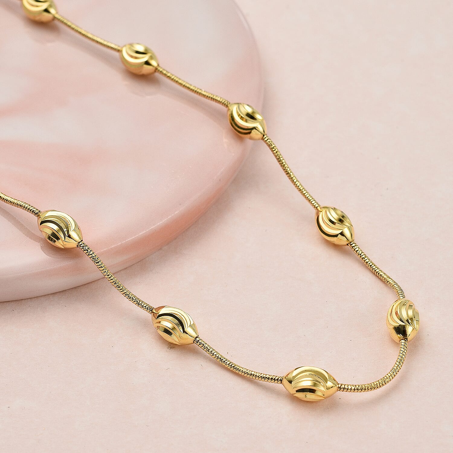 Italian Made-Sterling Silver Stardust Station Necklace (Size - 24)