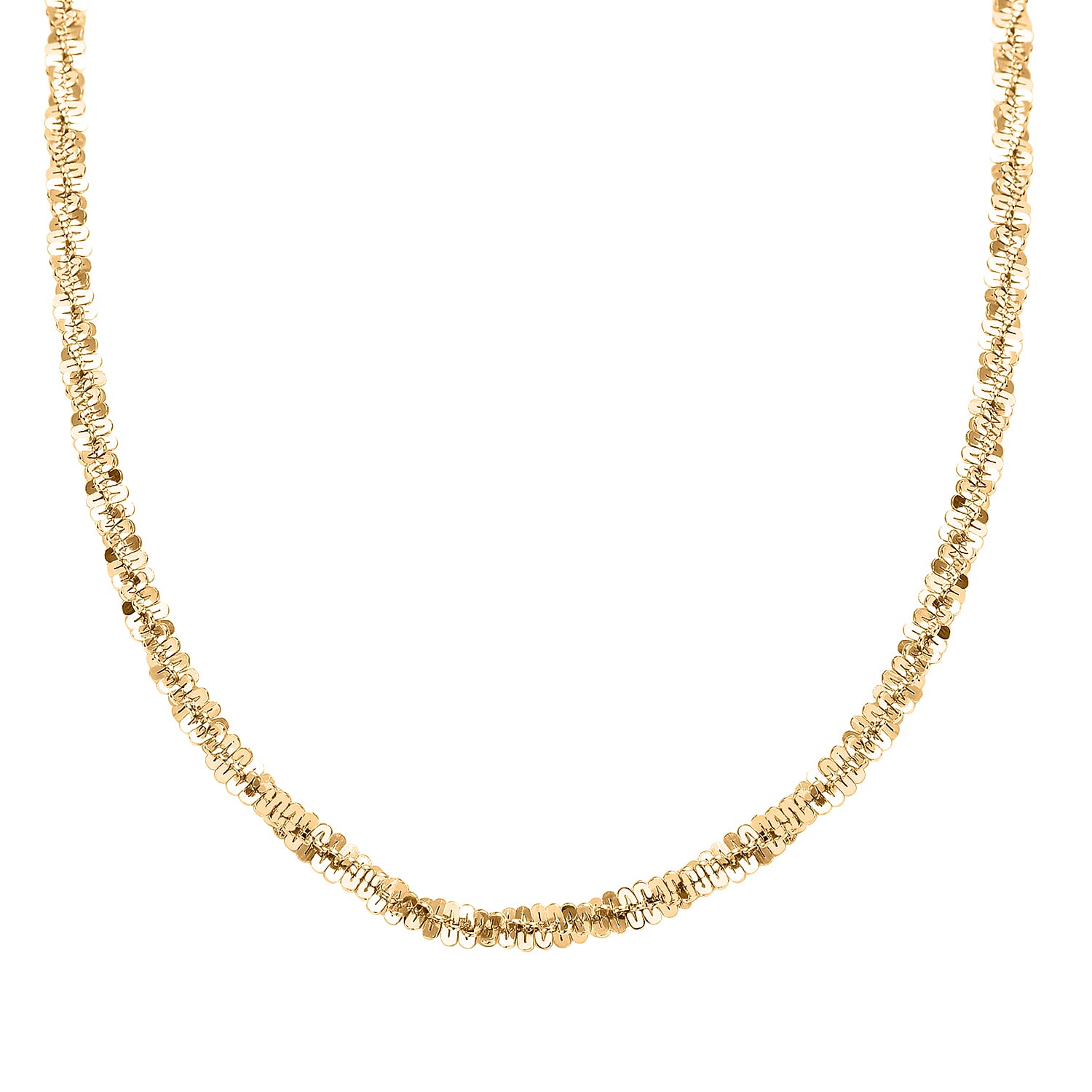 Italian Closeout - Sterling Silver Rock Necklace Chain (Size - 20) in Gold Overlay Sterling Silver