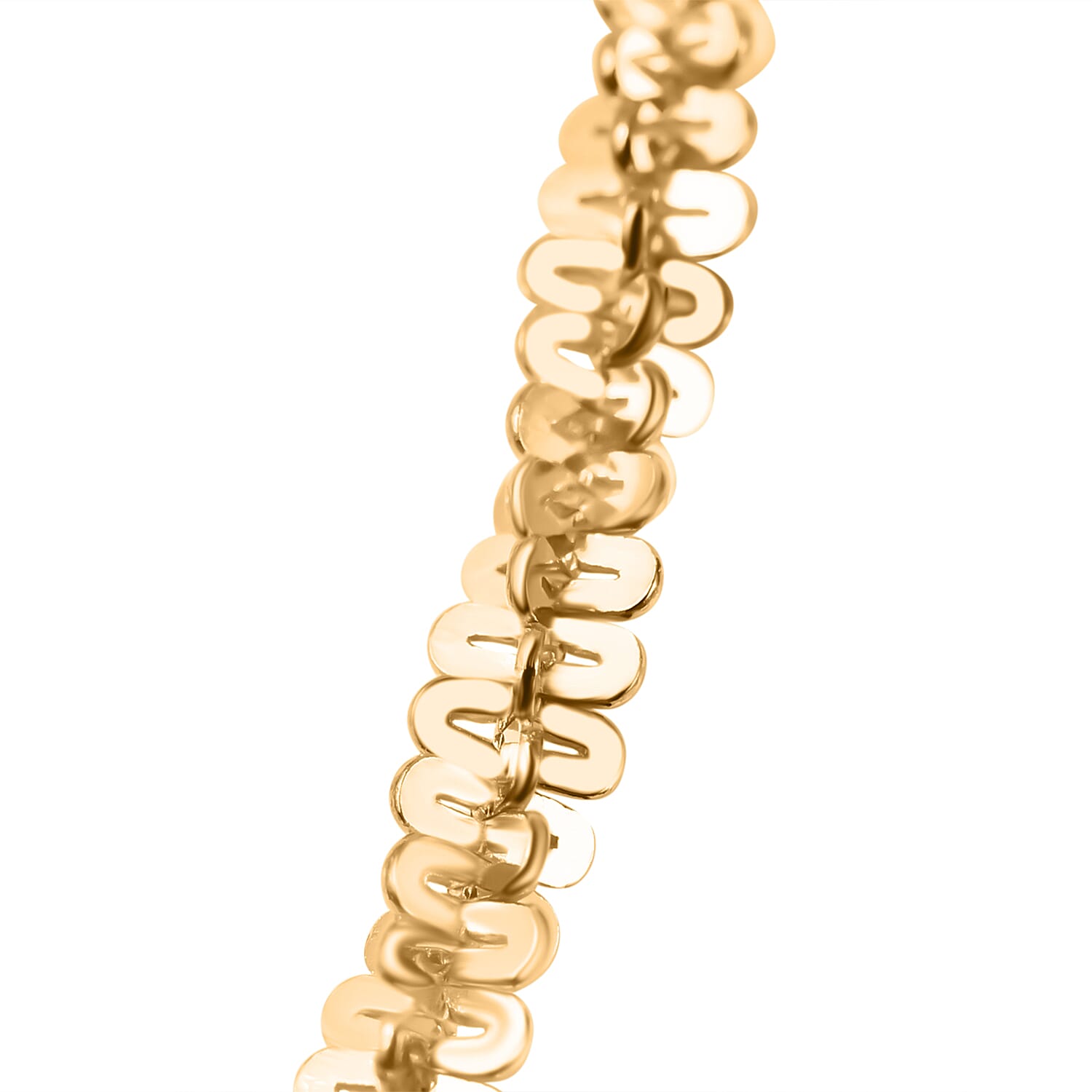 Italian Closeout - Sterling Silver Rock Necklace Chain (Size - 20) in Gold Overlay Sterling Silver