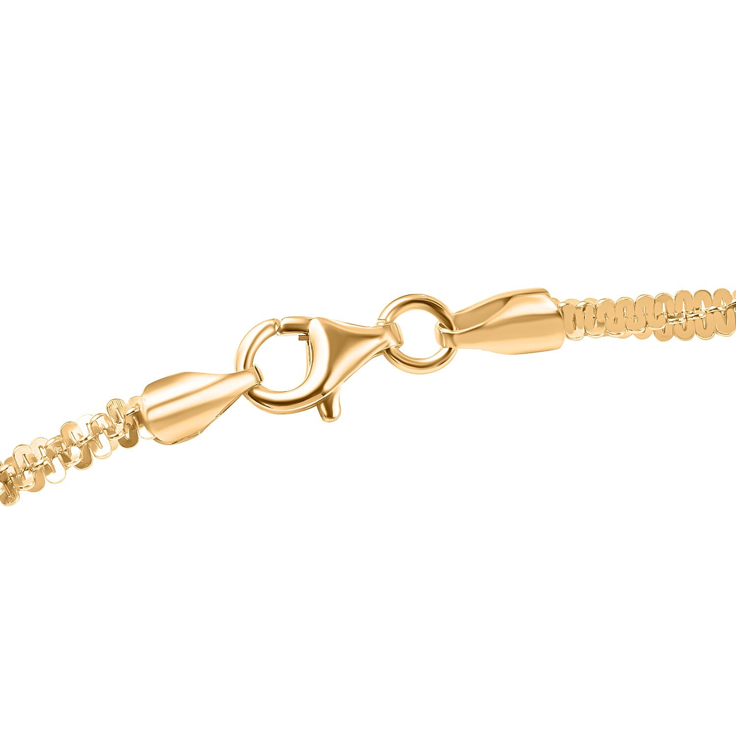 Italian Closeout - Sterling Silver Rock Necklace Chain (Size - 20) in Gold Overlay Sterling Silver