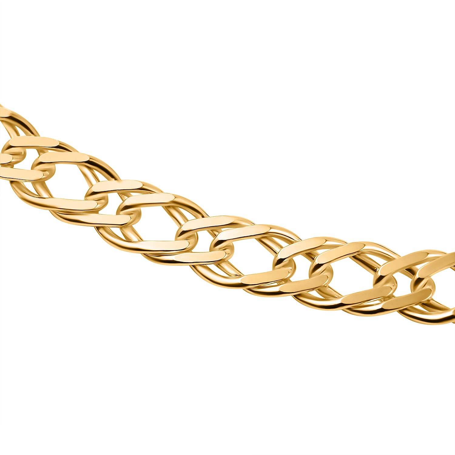 JCK Vegas Deal  - Double Curb Necklace in Gold Overlay Sterling Silver (Size - 22), Silver Wt. 23.00 Gms