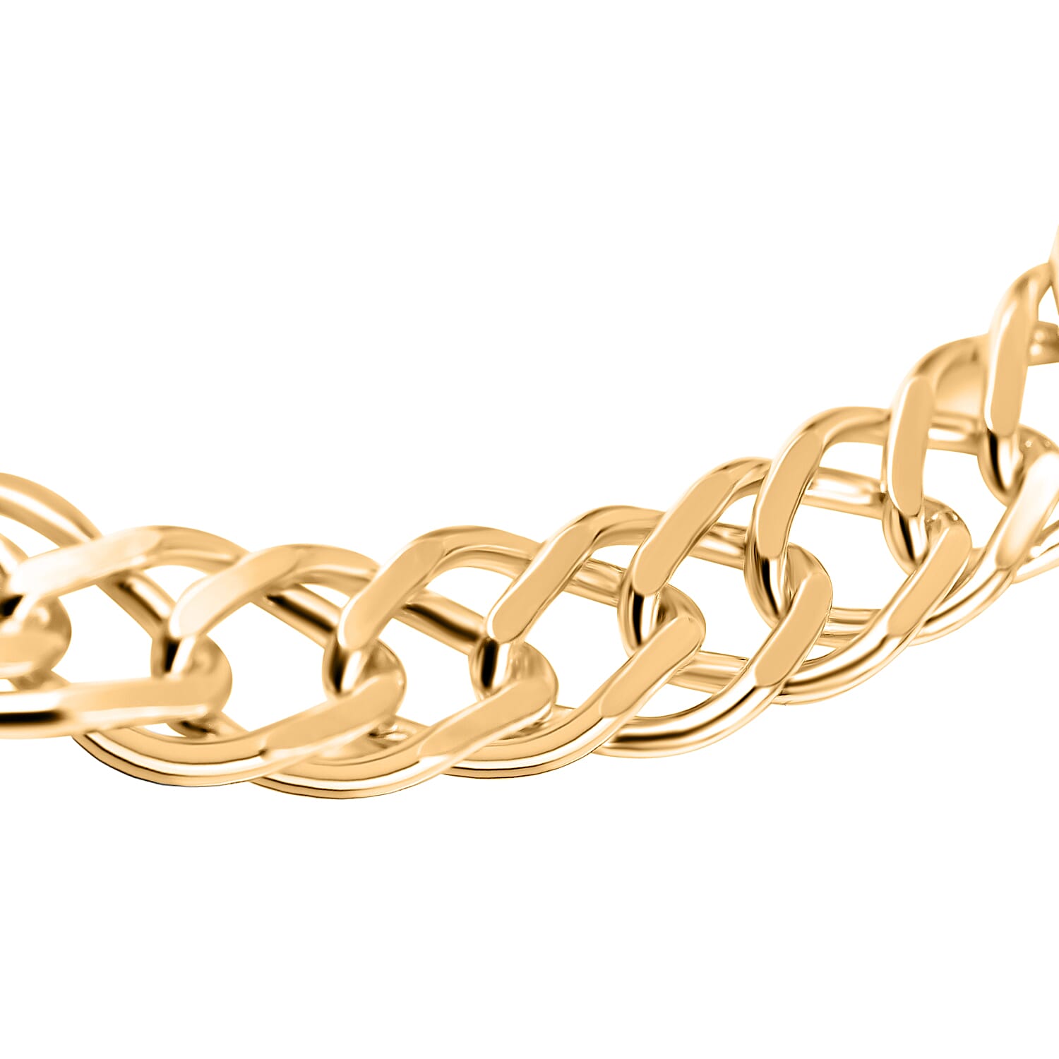 JCK Vegas Preview Deal  - Sterling Silver Double Curb Bracelet (Size - 8), Silver Wt. 9.00 Gms