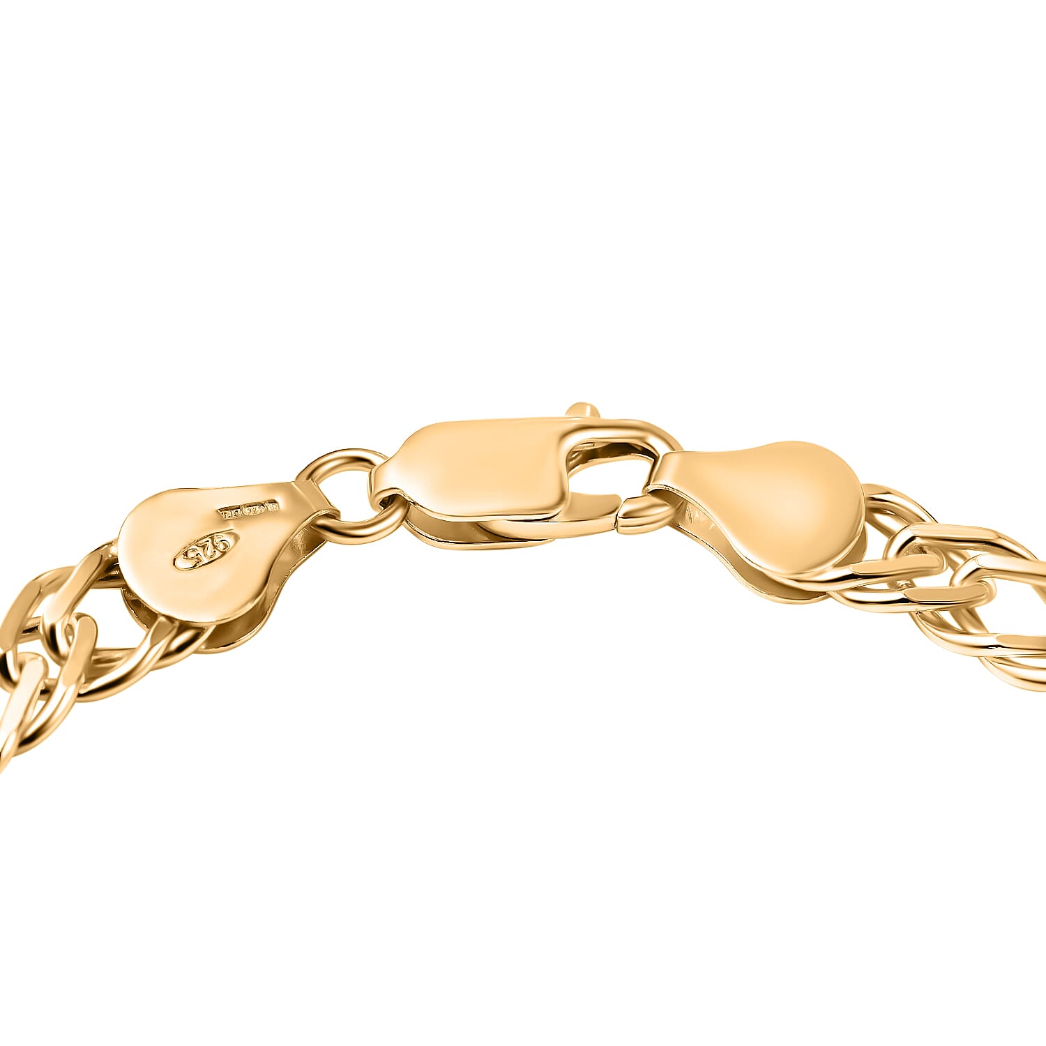 JCK Vegas Preview Deal  - Sterling Silver Double Curb Bracelet (Size - 8), Silver Wt. 9.00 Gms