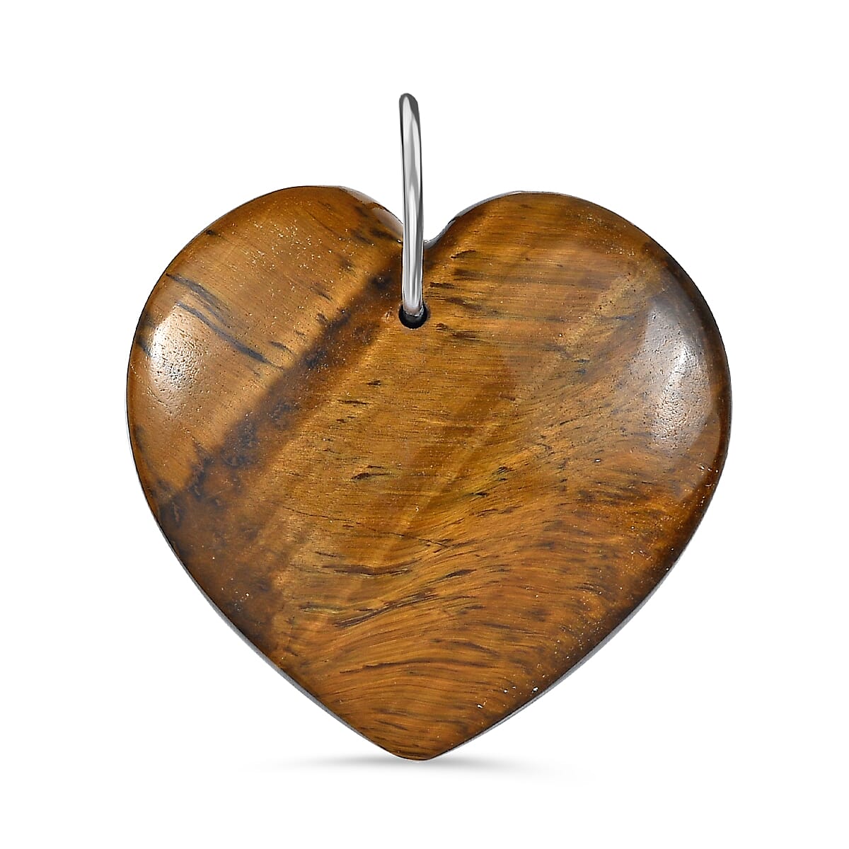 Tigers Eye  Pendant in Rhodium Overlay Sterling Silver 50.00 ct  50.000  Ct.