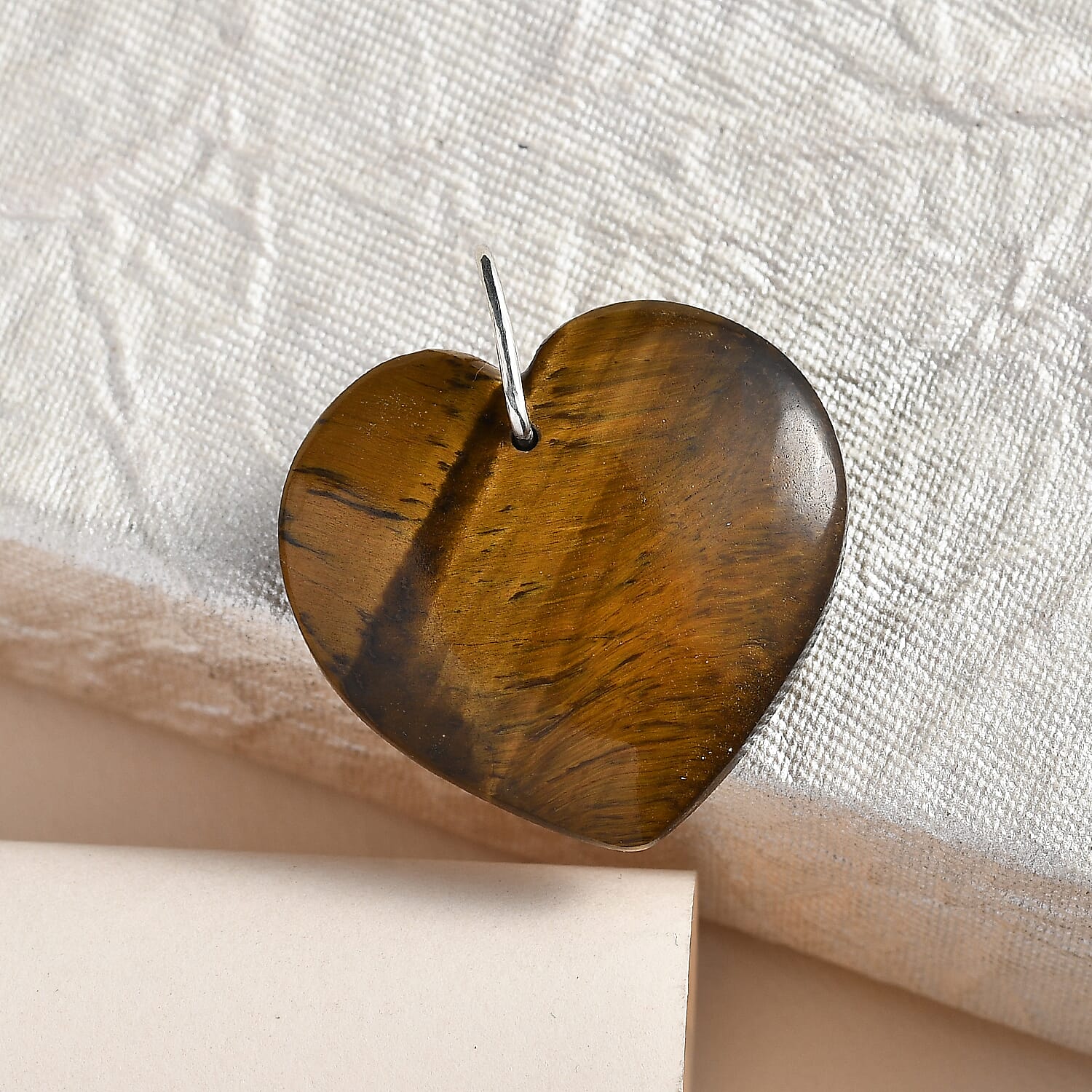 Tigers Eye  Pendant in Rhodium Overlay Sterling Silver 50.00 ct  50.000  Ct.