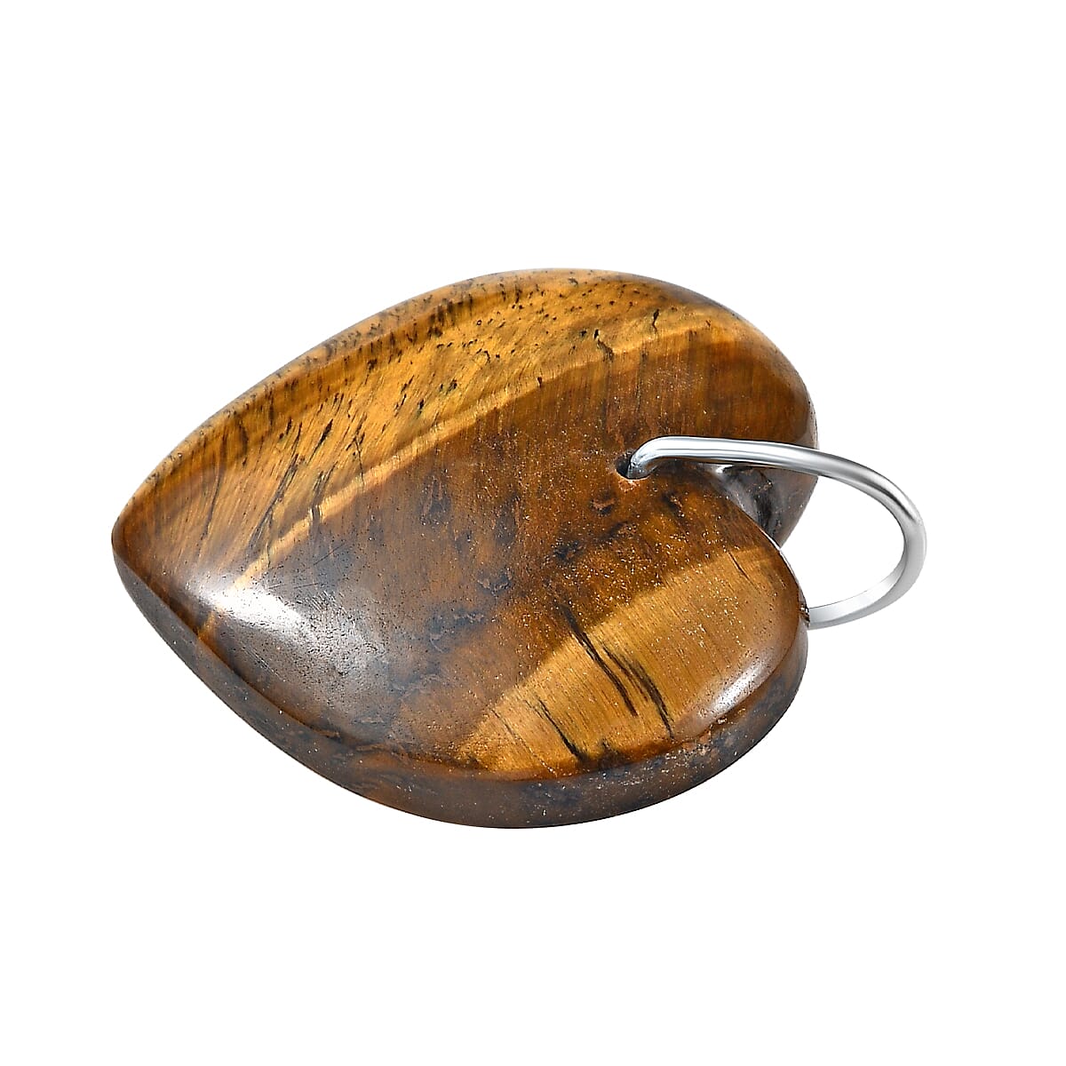 Tigers Eye  Pendant in Rhodium Overlay Sterling Silver 50.00 ct  50.000  Ct.