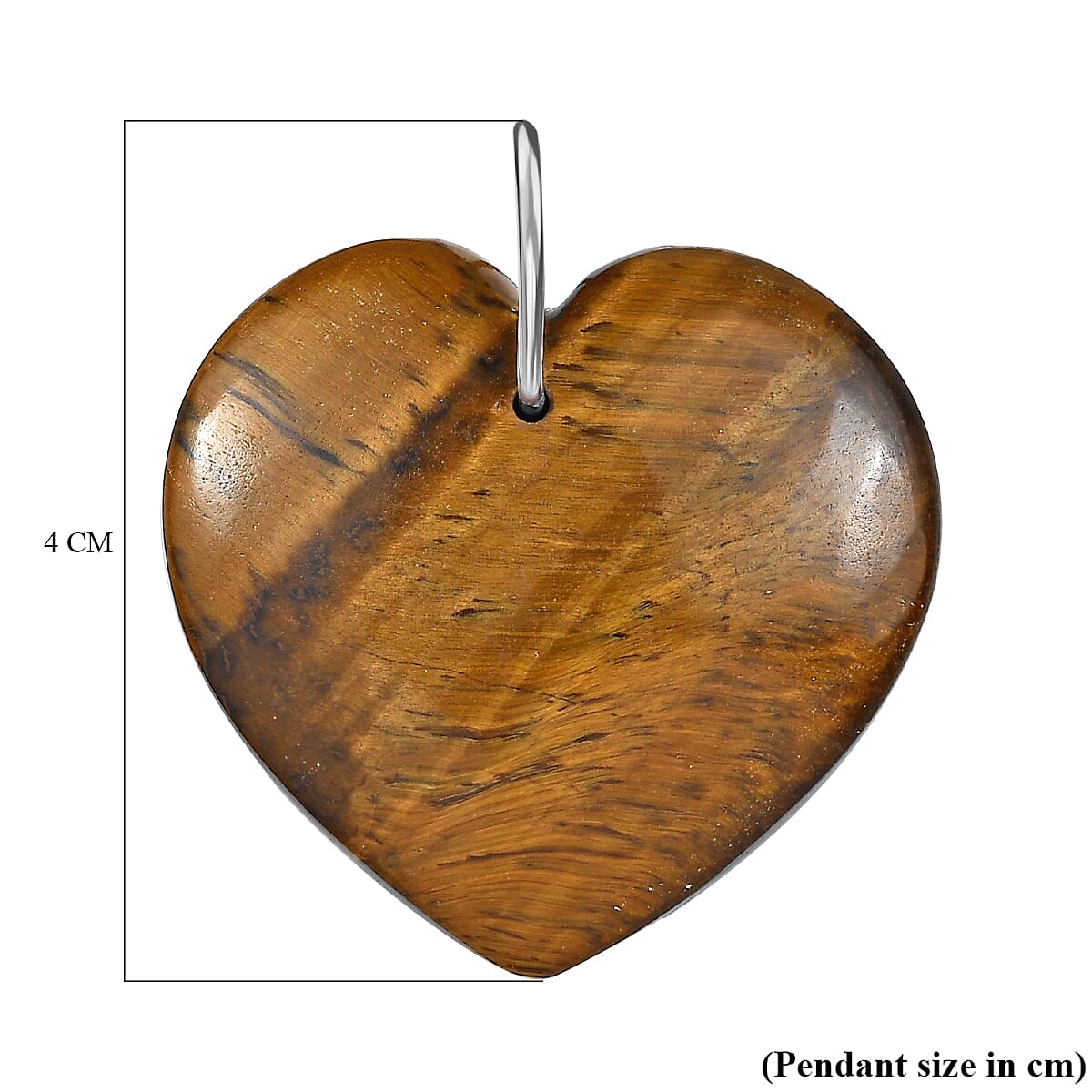 Tigers Eye  Pendant in Rhodium Overlay Sterling Silver 50.00 ct  50.000  Ct.