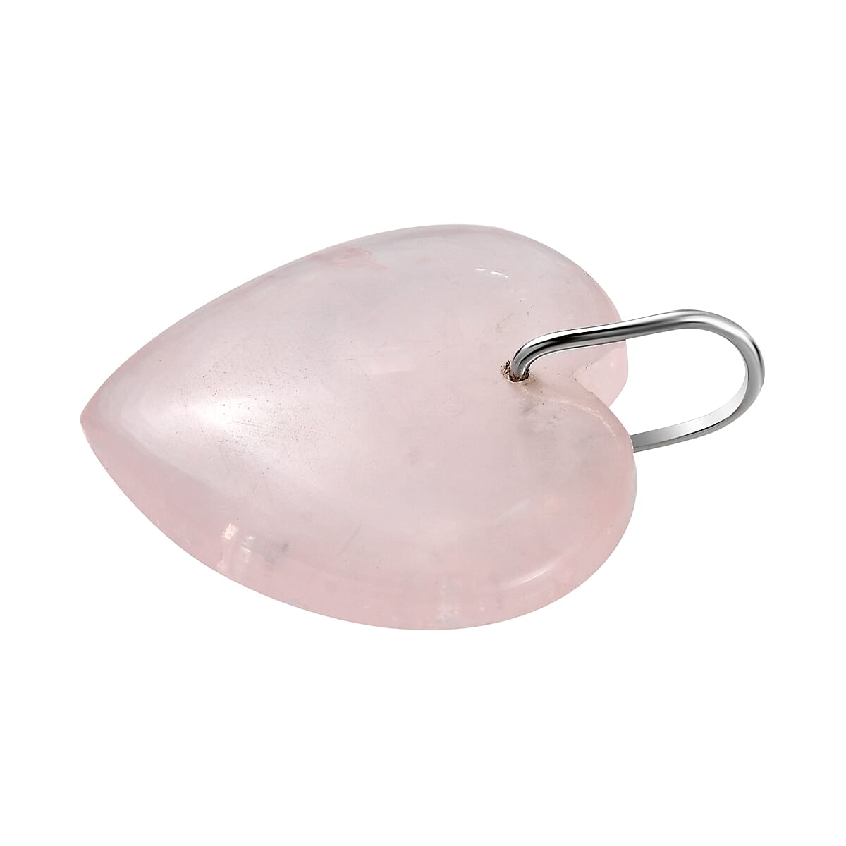 Rose Quartz  Pendant in Rhodium Overlay Sterling Silver 45.000  Ct