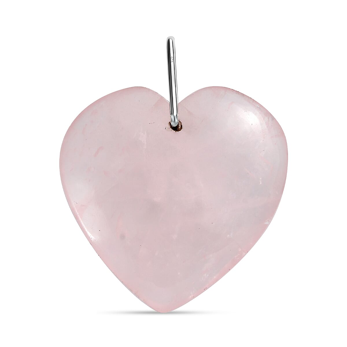 Rose Quartz  Pendant in Rhodium Overlay Sterling Silver 45.000  Ct