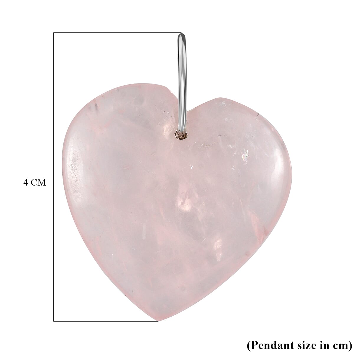 Rose Quartz  Pendant in Rhodium Overlay Sterling Silver 45.000  Ct