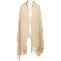 Wool Like Tassel Scarf (One Size) - Brown