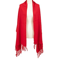 Wool Like Tassel Scarf (One Size) - Brown