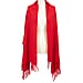 Wool Like Tassel Scarf (One Size) - Red