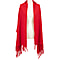 Wool Like Tassel Scarf (One Size) - Red
