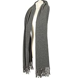Wool Like Tassel Scarf (One Size) - Brown
