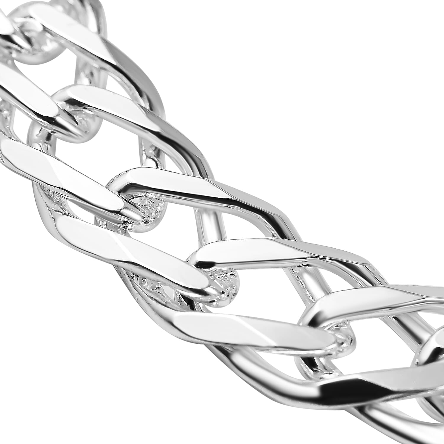 JCK Vegas Preview Deal - Sterling Silver Double Curb Bracelet (Size - 8), Silver Wt. 9.00 Gms