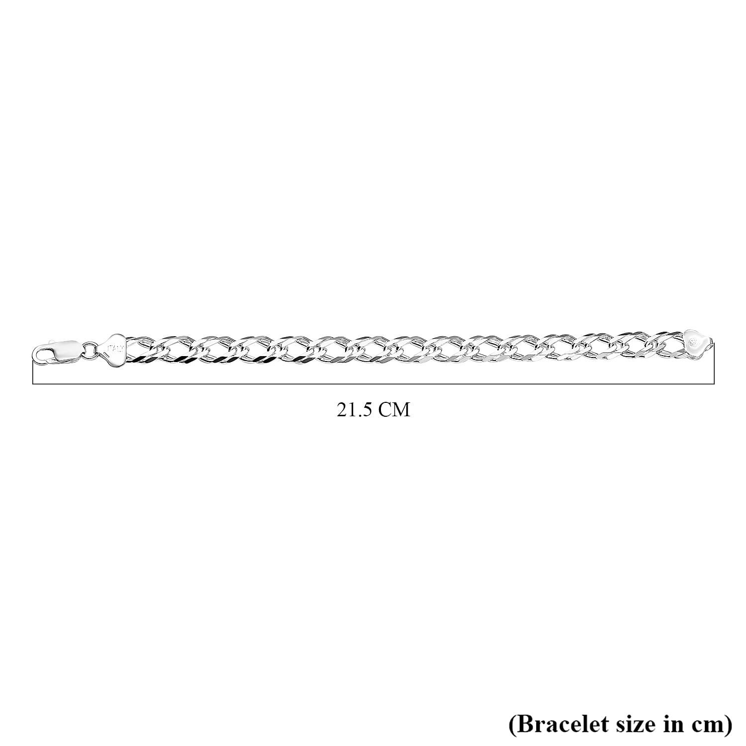JCK Vegas Preview Deal - Sterling Silver Double Curb Bracelet (Size - 8), Silver Wt. 9.00 Gms
