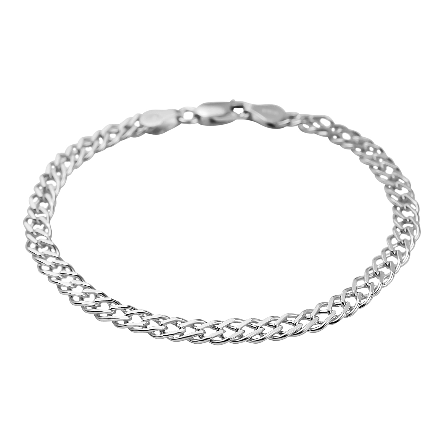 Vicenza Special- Sterling Silver Double Curb Bracelet (Size - 7.5)