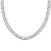 Vicenz Exclusive Deal - Sterling Silver Double Curb Necklace (Size - 20)