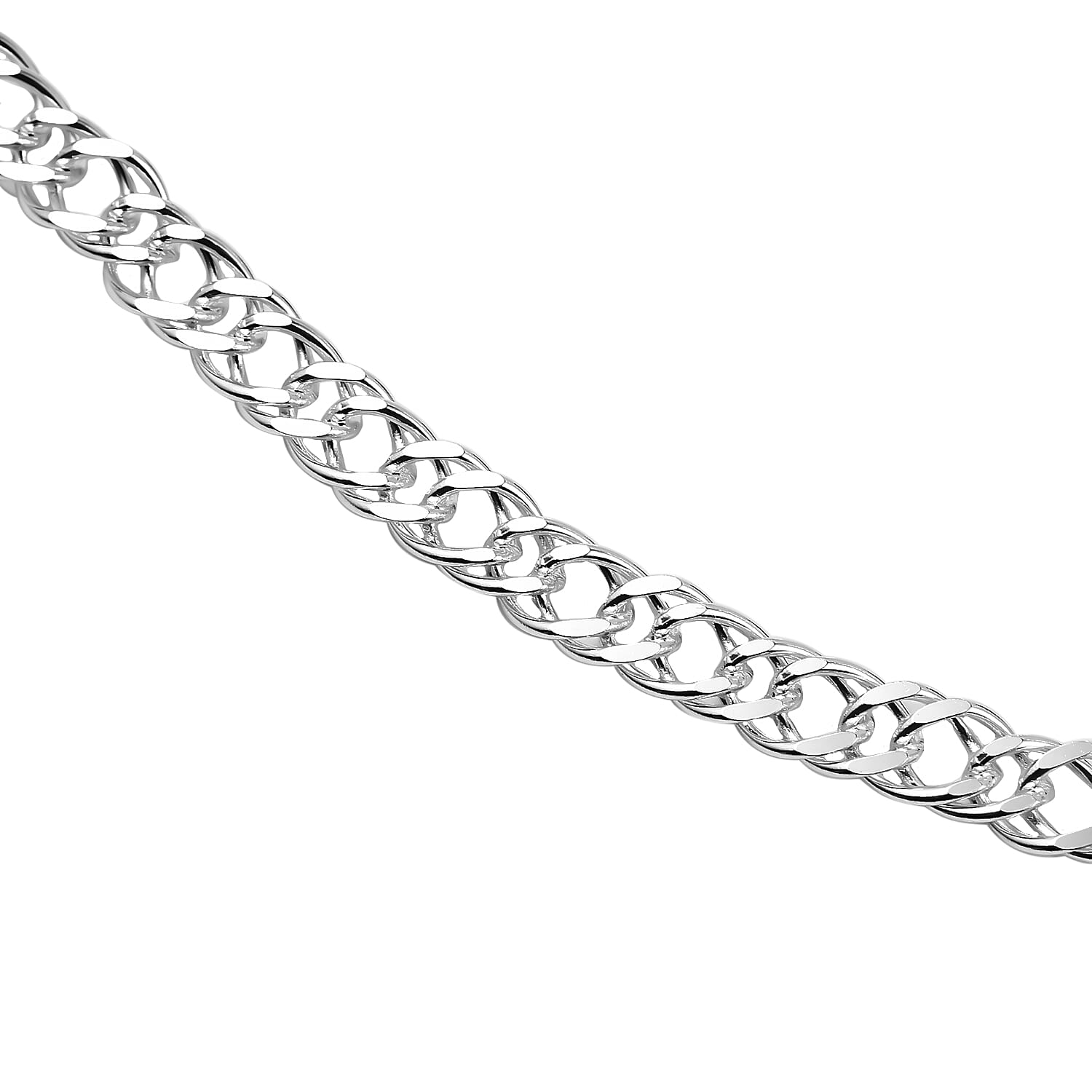 Vicenza Exclusive Deal - Sterling Silver Double Curb Diamond Cut Necklace (Size - 20)