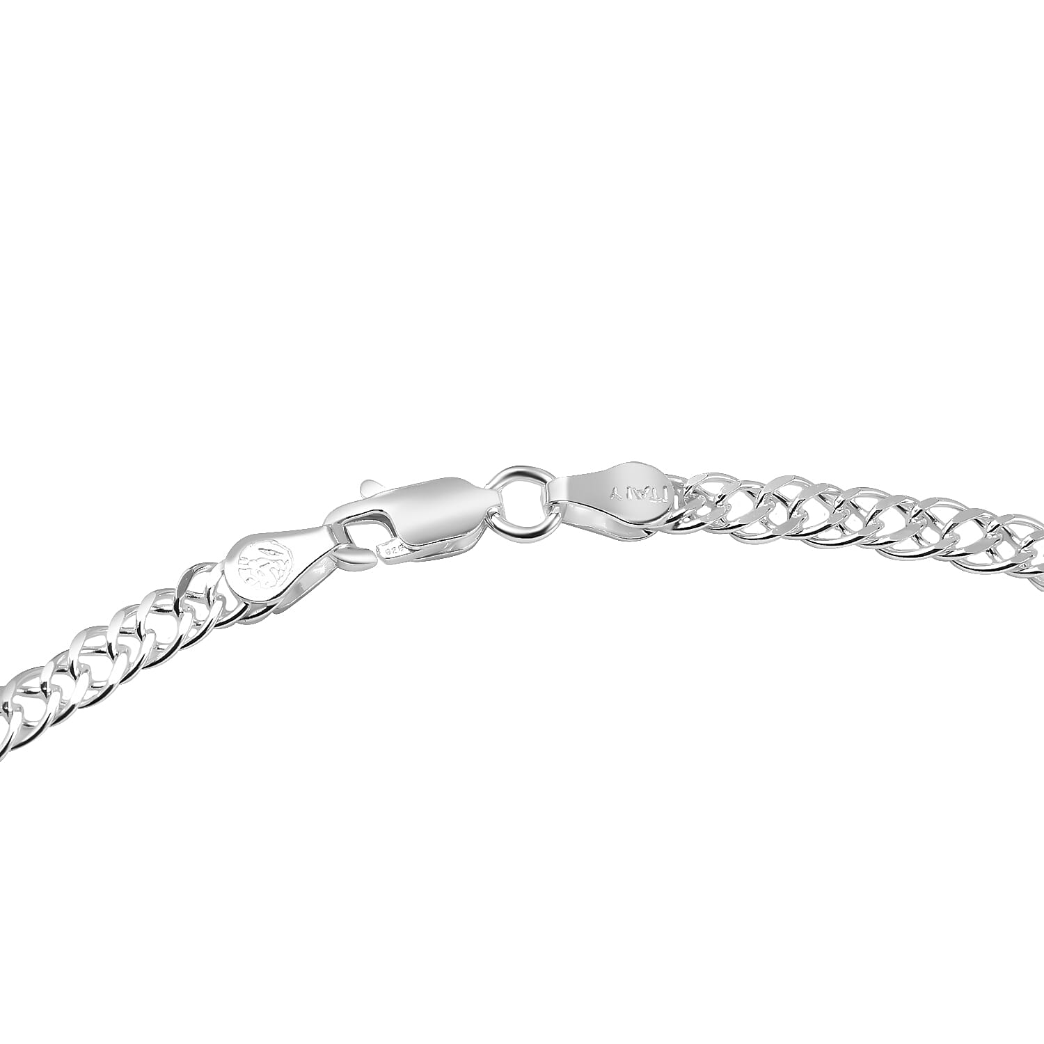 Vicenza Exclusive Deal - Sterling Silver Double Curb Diamond Cut Necklace (Size - 20)