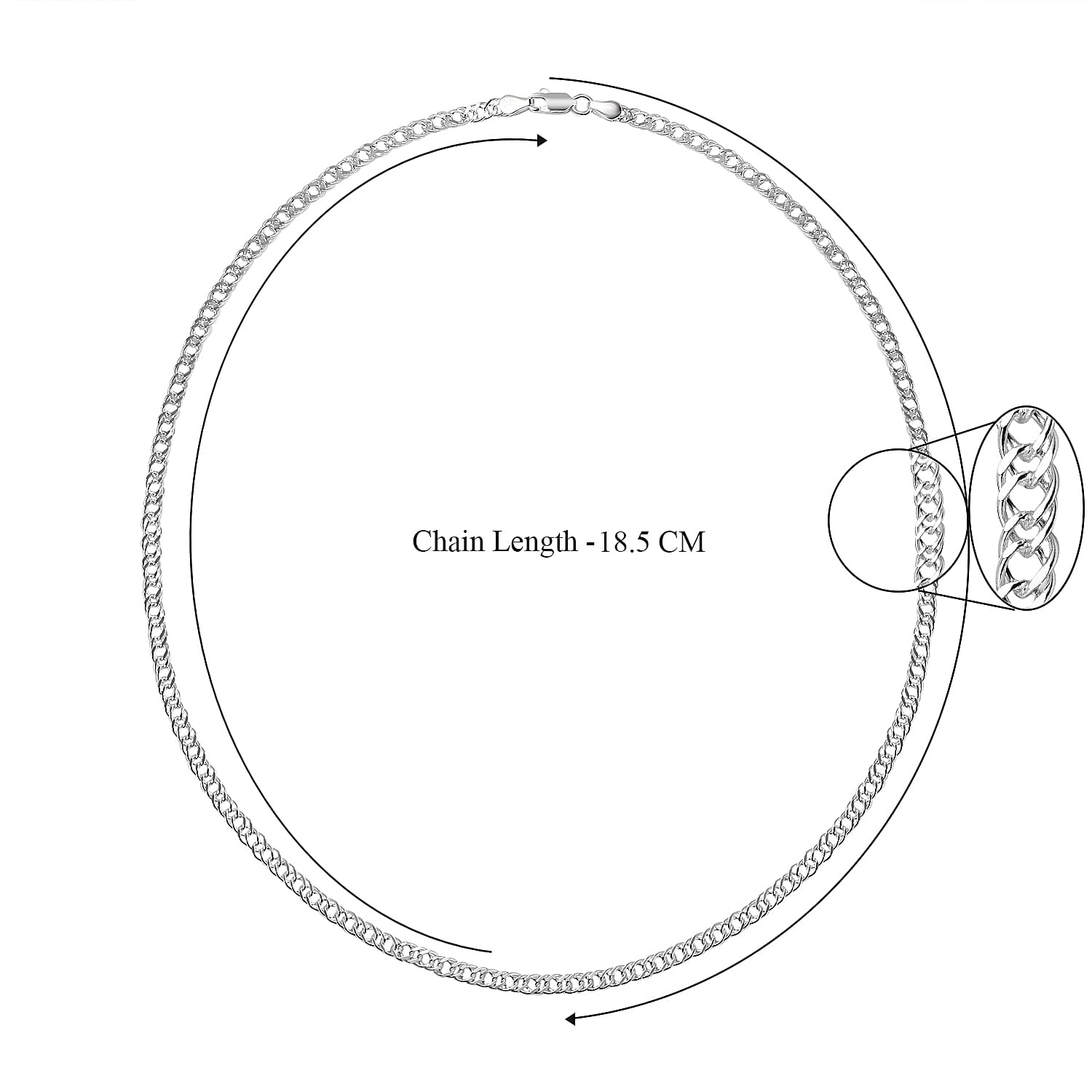 Vicenza Exclusive Deal - Sterling Silver Double Curb Diamond Cut Necklace (Size - 20)