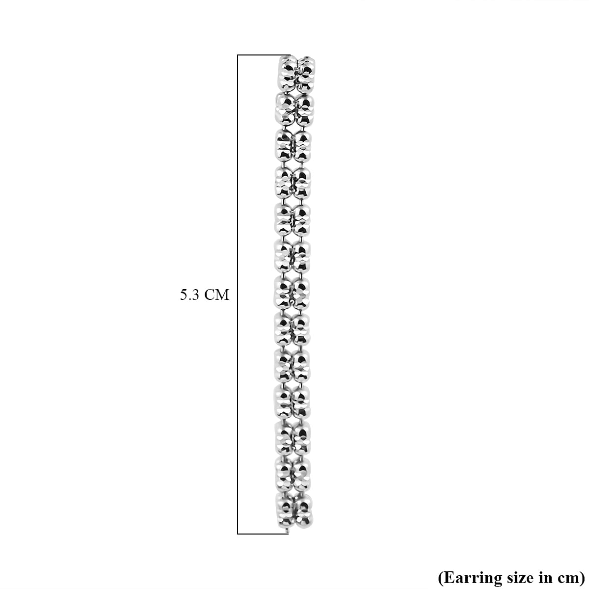 Handmade in Italy - Rhodium Overlay Sterling Silver Diamond Cut Square Earrings