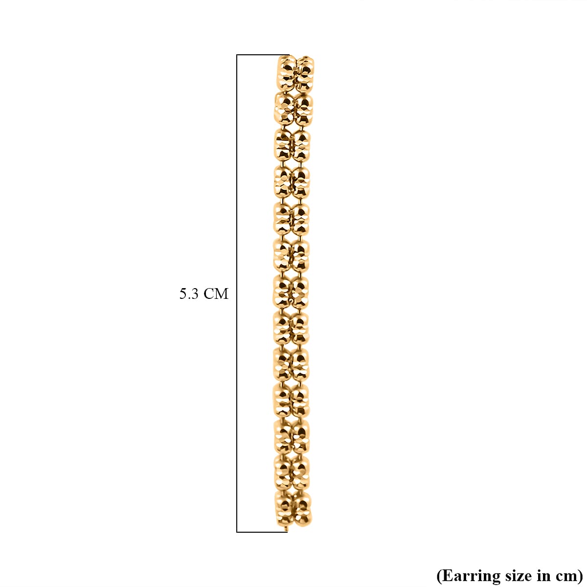 Handmade in Italy - Yellow Gold Overlay Sterling Silver Ice Square Earrings