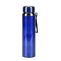 Double Wall Thermos Cup with Stainless Steel Filter and Lanyard 1000ml - Gold