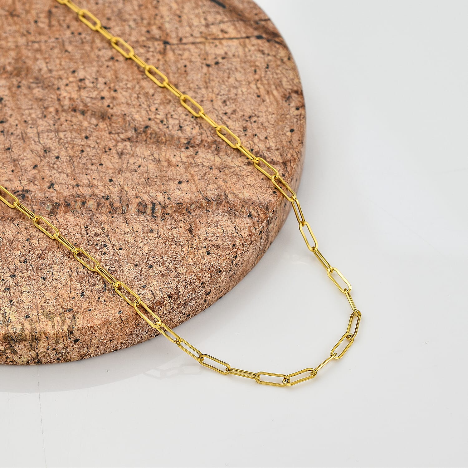 Vicenza Closeout - 9K Yellow Gold Paperclip Necklace (Size - 30)