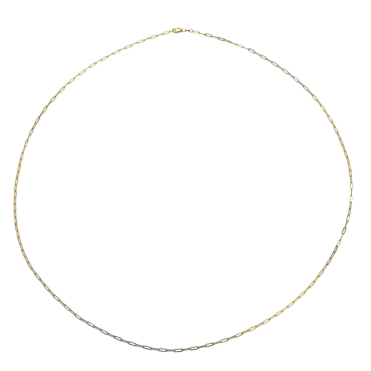 Vicenza Closeout - 9K Yellow Gold Paperclip Necklace (Size - 30)