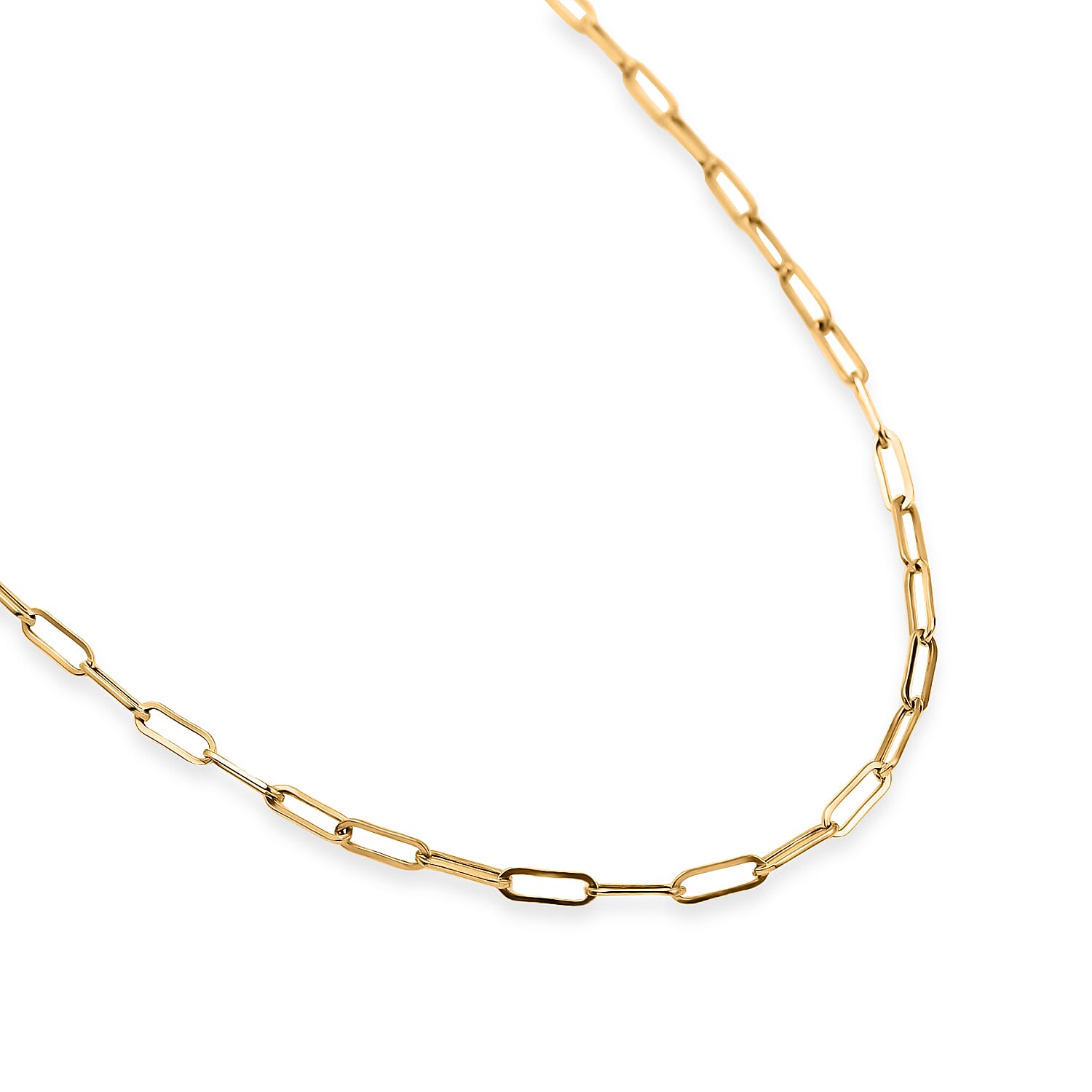 Vicenza Closeout - 9K Yellow Gold Paperclip Necklace (Size - 30)
