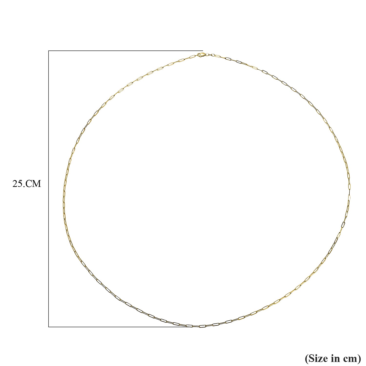 Vicenza Closeout - 9K Yellow Gold Paperclip Necklace (Size - 30)