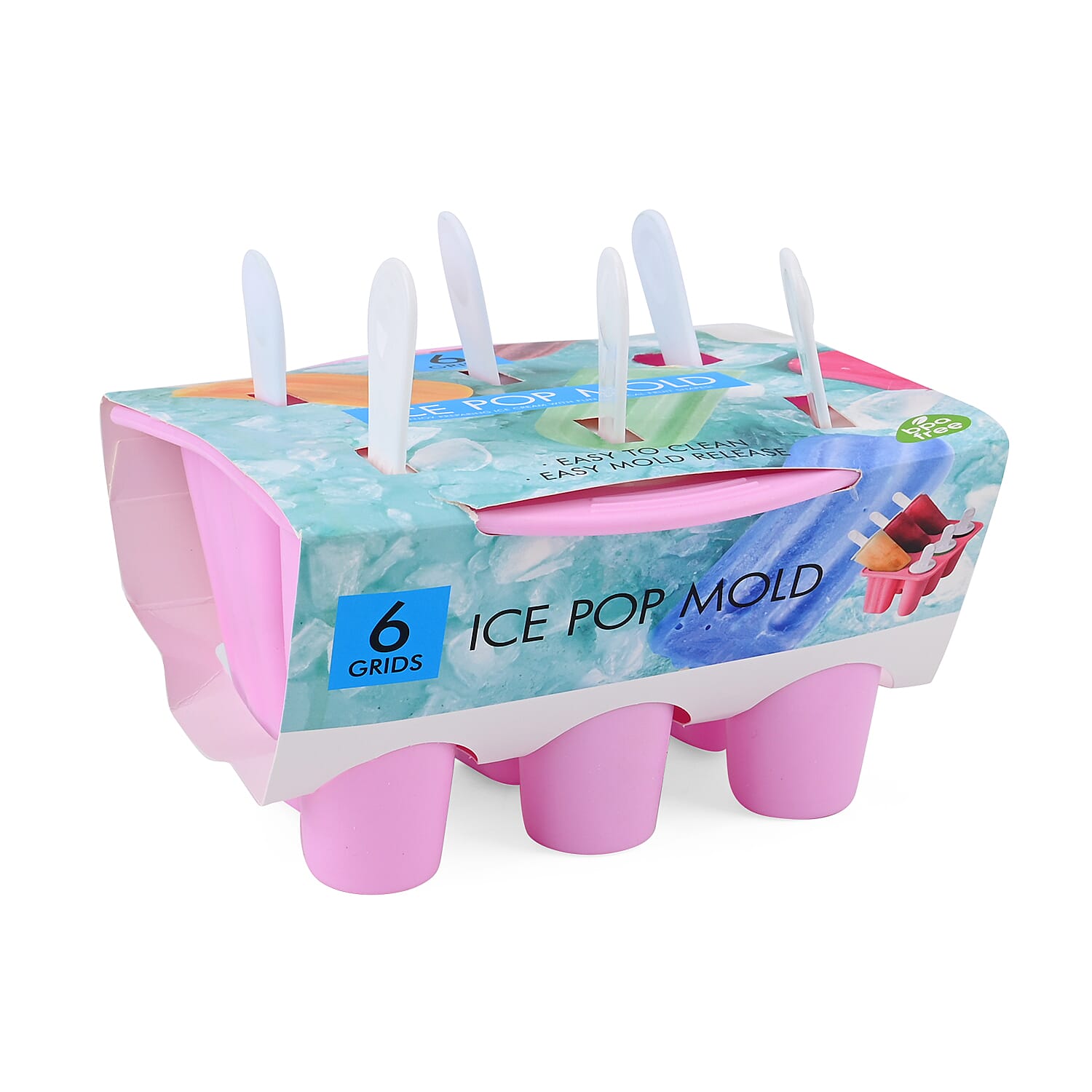 Set of 6 Ice Pop Moulds - Pink