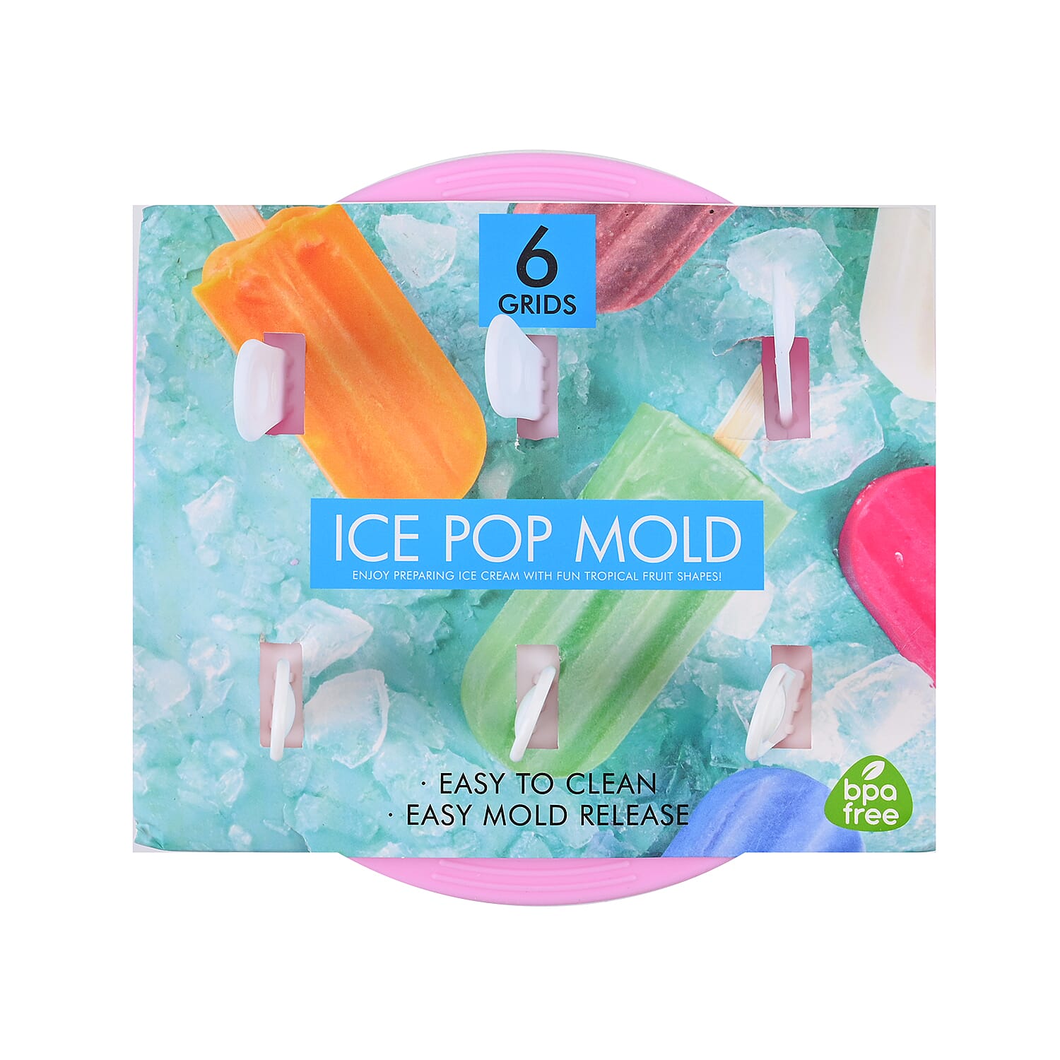 Set of 6 Ice Pop Moulds - Pink