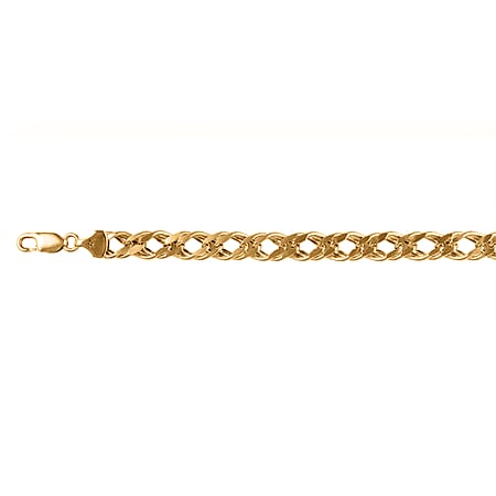 Hatton Garden CloseOut - 9K Yellow Gold Double Curb Bracelet (Size - 7.5) with Lobster Clasp