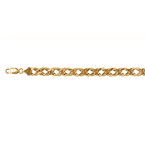 Hatton Garden CloseOut - 9K Yellow Gold Double Curb Bracelet (Size - 7.5) with Lobster Clasp, Gold Wt. 5.01 Gms.