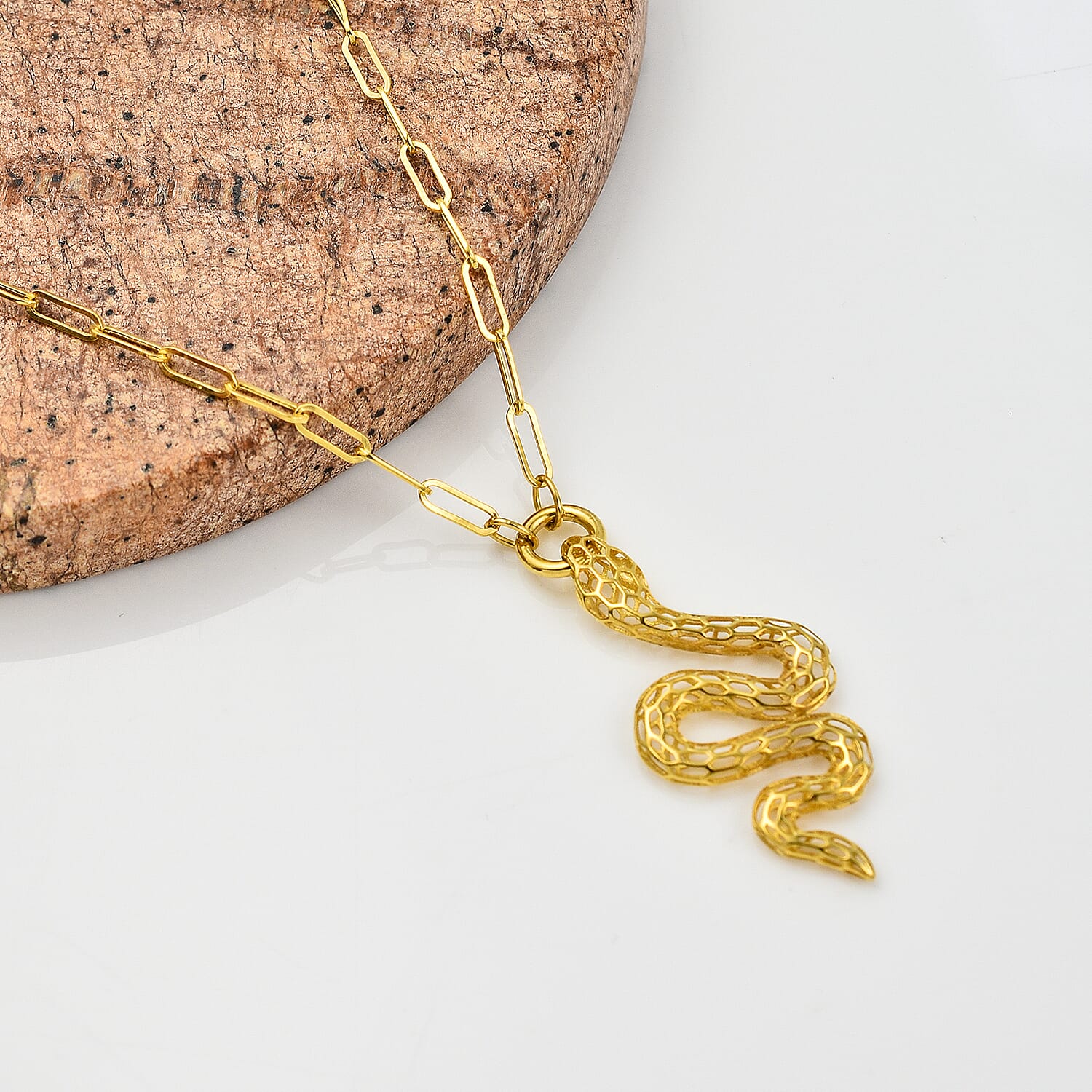 JCK Vegas Deal - Handmade 9K Yellow Gold Serpent Necklace (Size - 20)